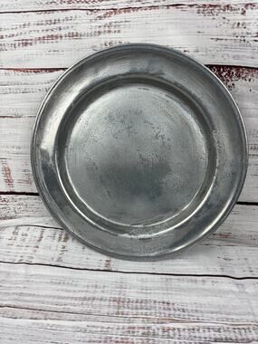 Antique Primitive Pewter Danforth Carson PA Charger Plate 12.75" Diameter #90255